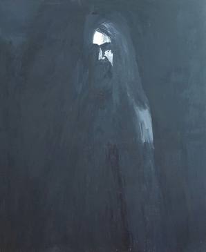 Self portrait in black cape